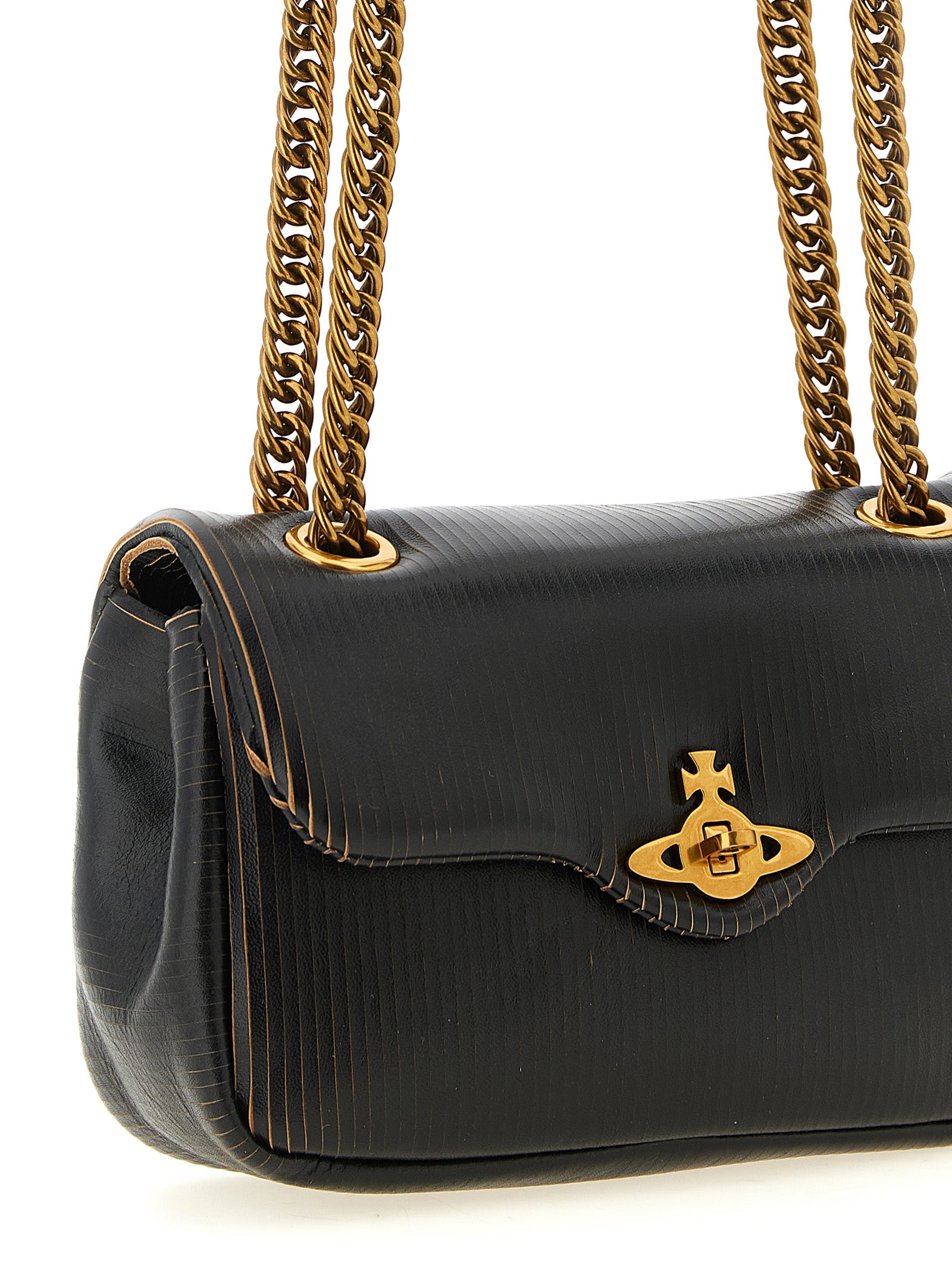 Vivienne Westwood Schwarze Kalbsleder-Schultertasche