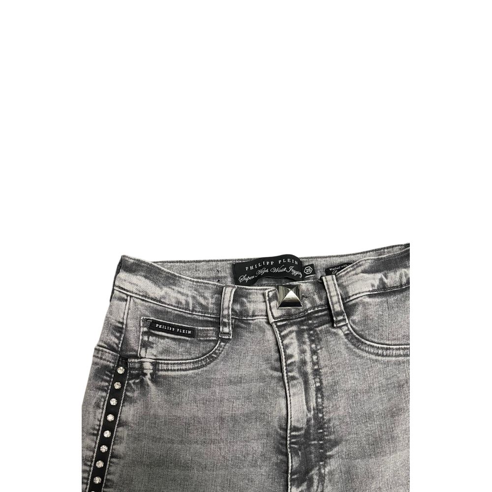 Philipp Plein Graue Baumwollhose für Damen