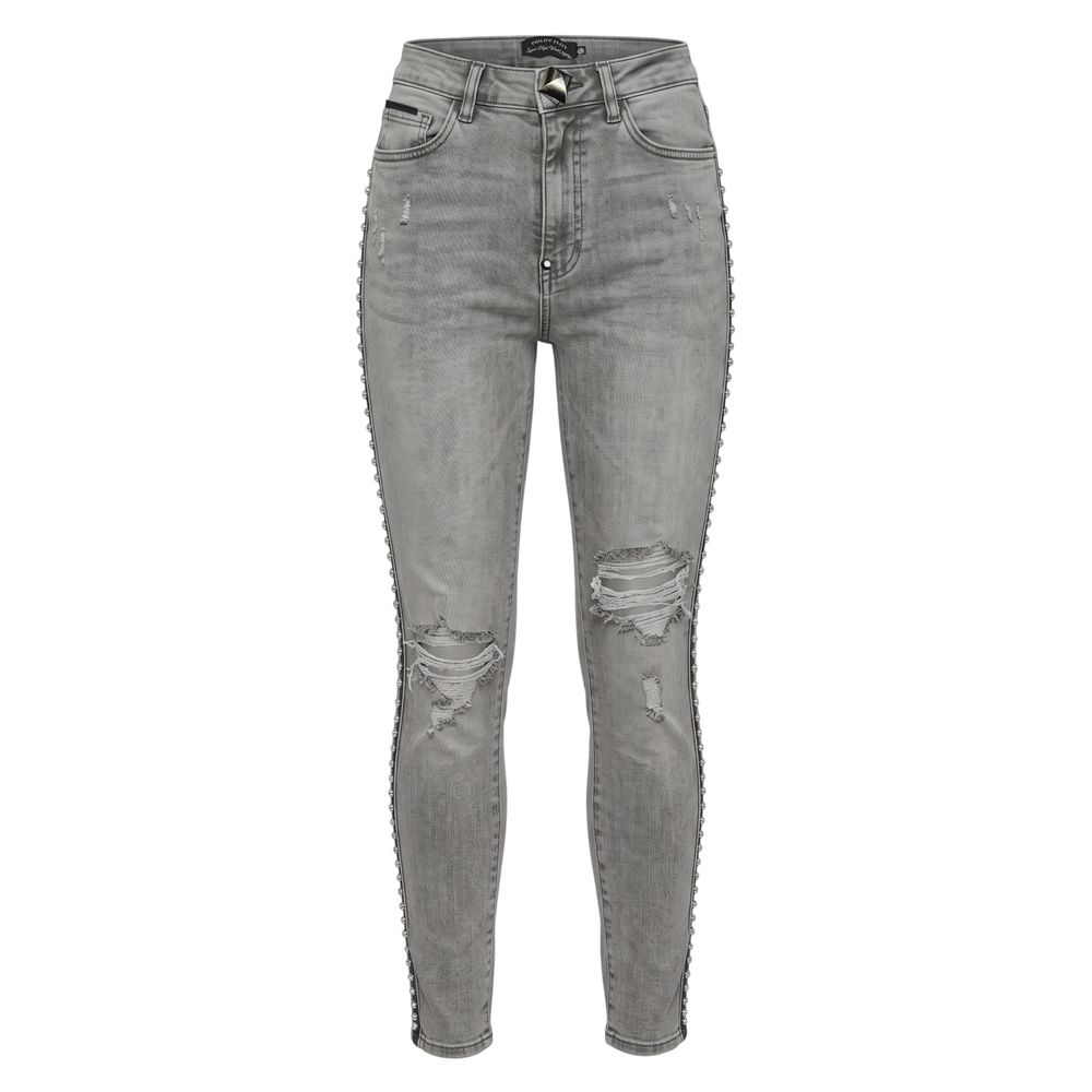 Philipp Plein Graue Baumwollhose für Damen