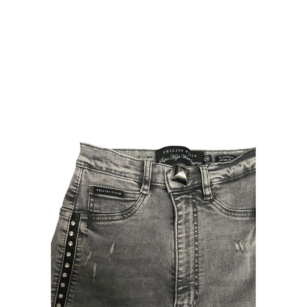 Philipp Plein Graue Baumwollhose für Damen