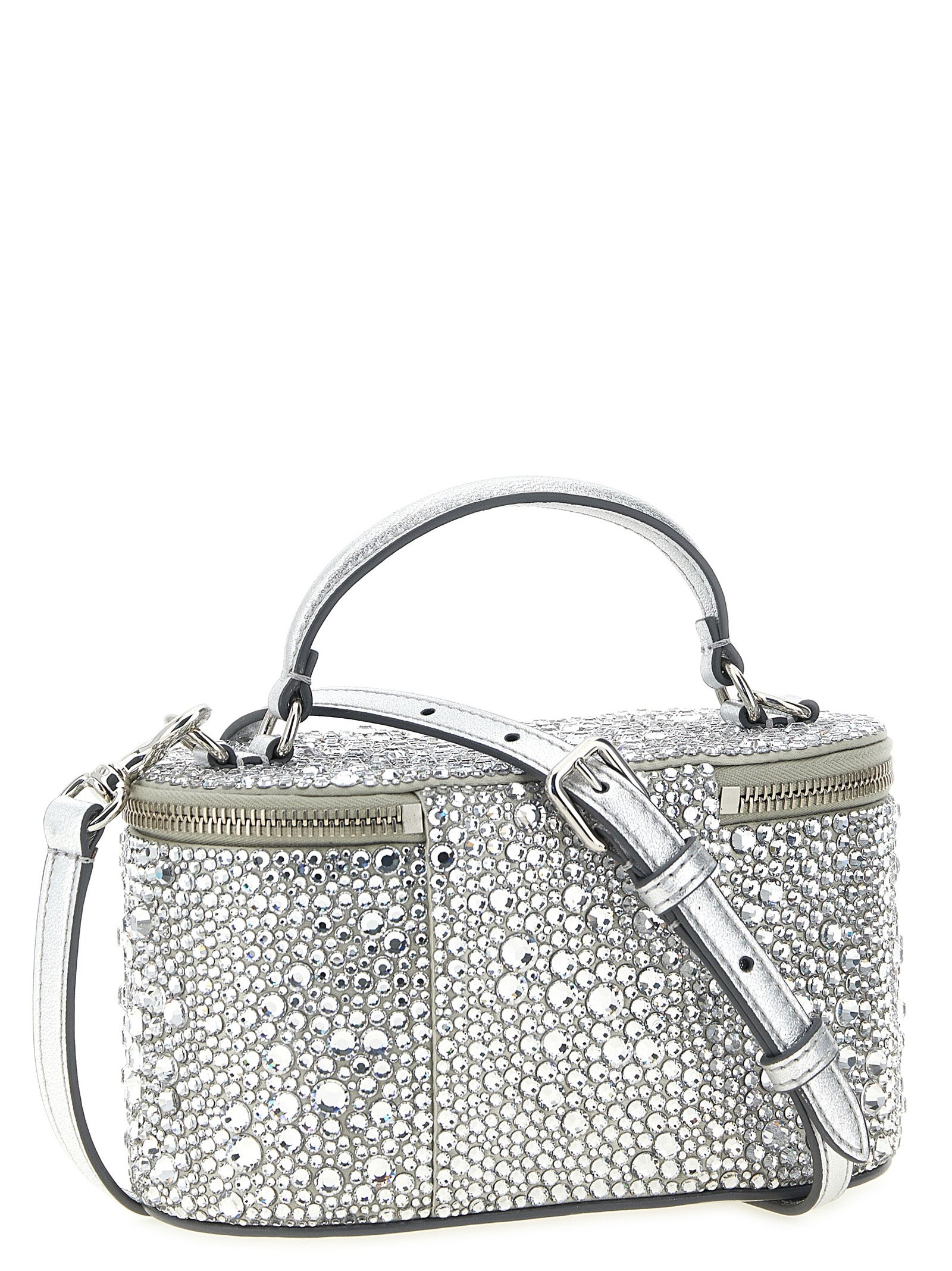 Valentino Garavani Handtasche aus silberfarbener Viskose