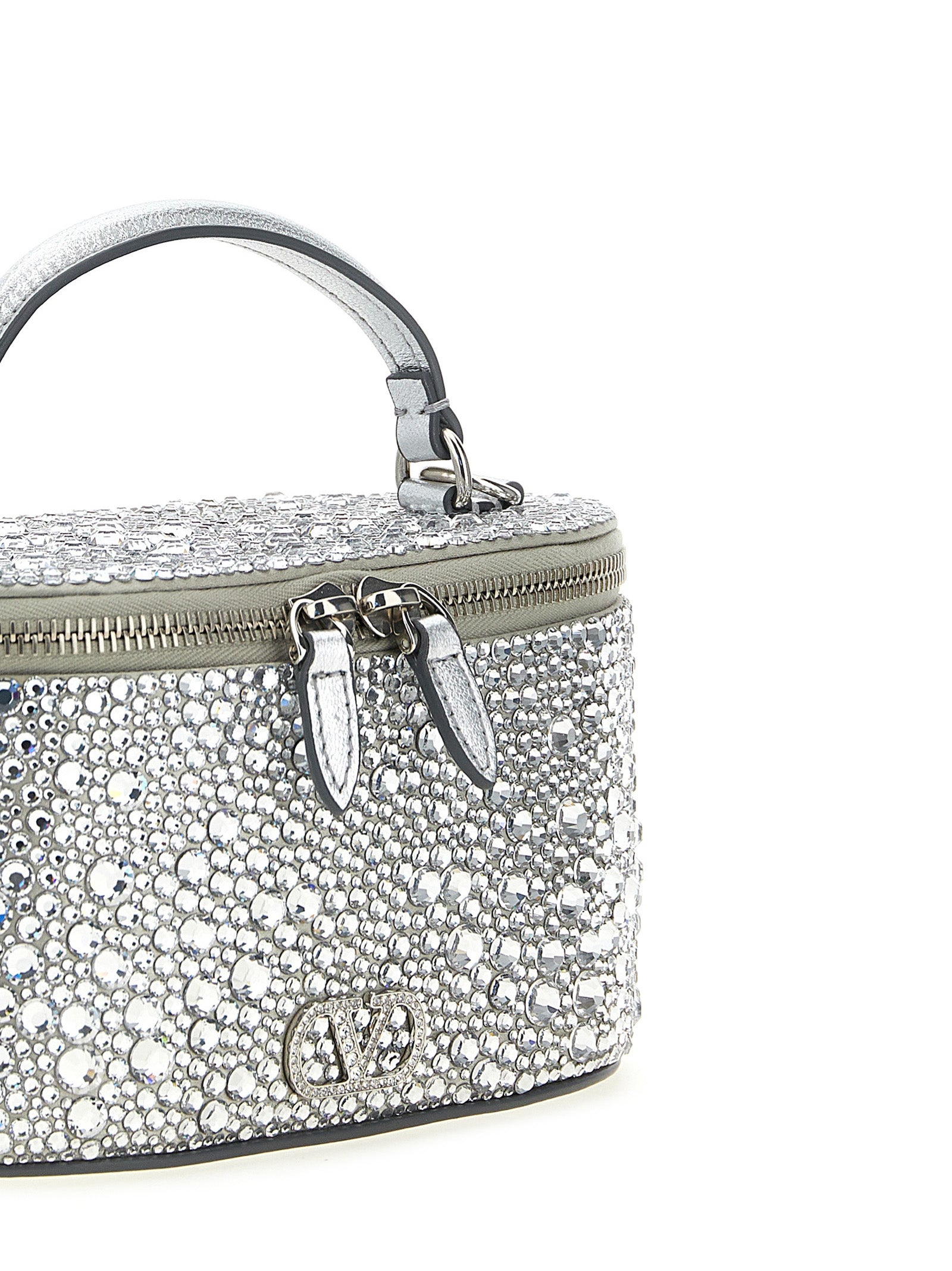 Valentino Garavani Handtasche aus silberfarbener Viskose