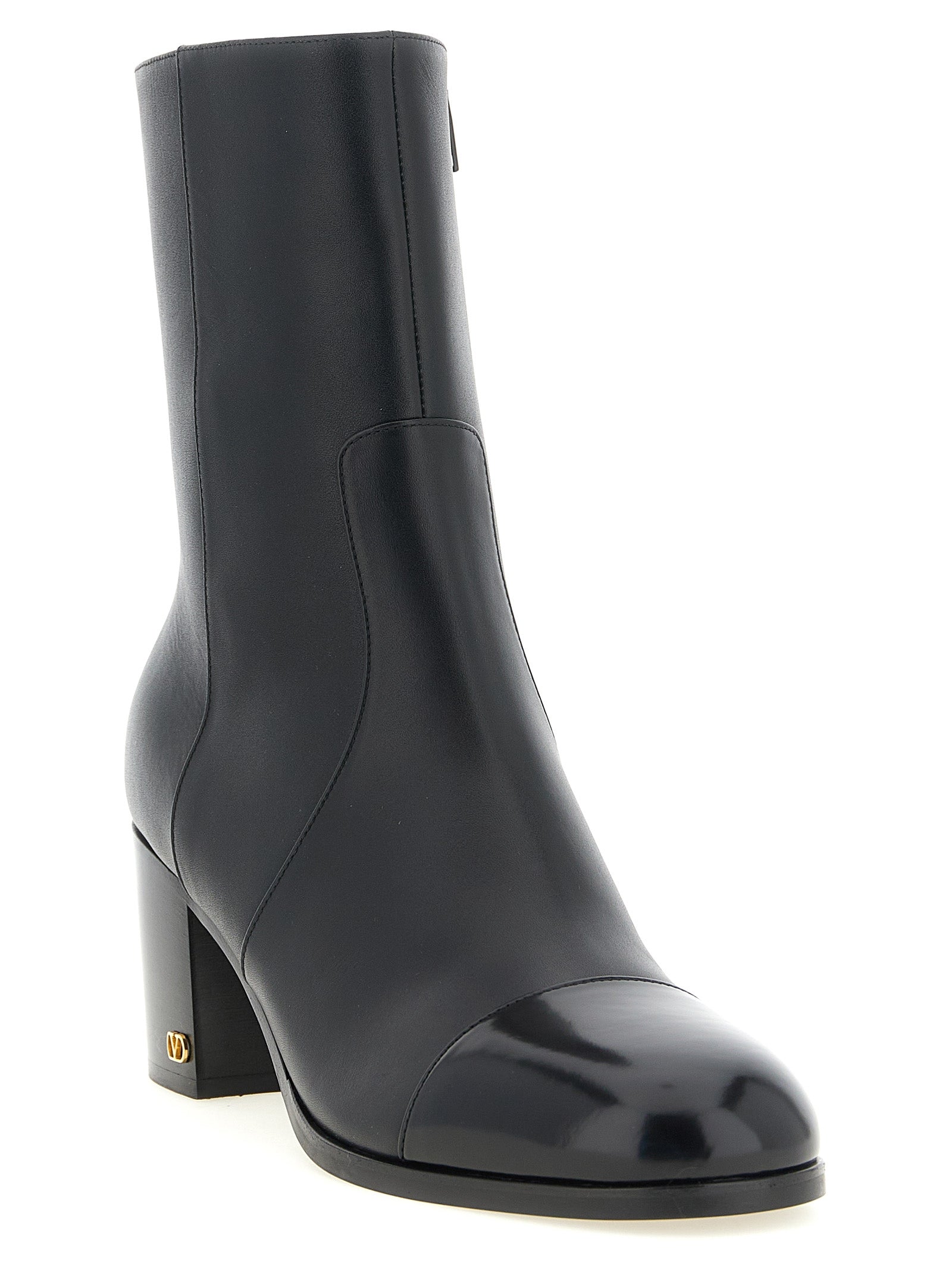 Valentino Garavani Schwarze Stiefeletten aus Kalbsleder