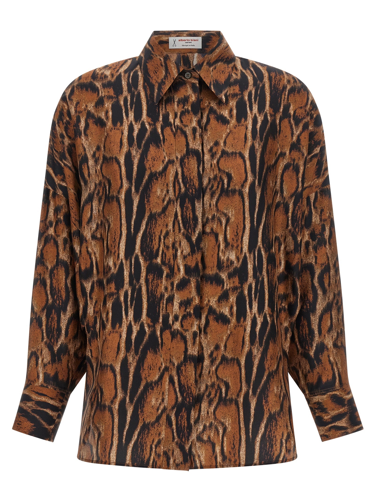 Alberto Biani Braune Seidenbluse
