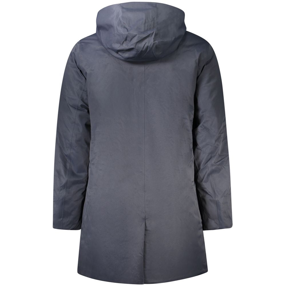 K-WAY Blaue Herrenjacke aus Polyester mit Kapuze und Taschen