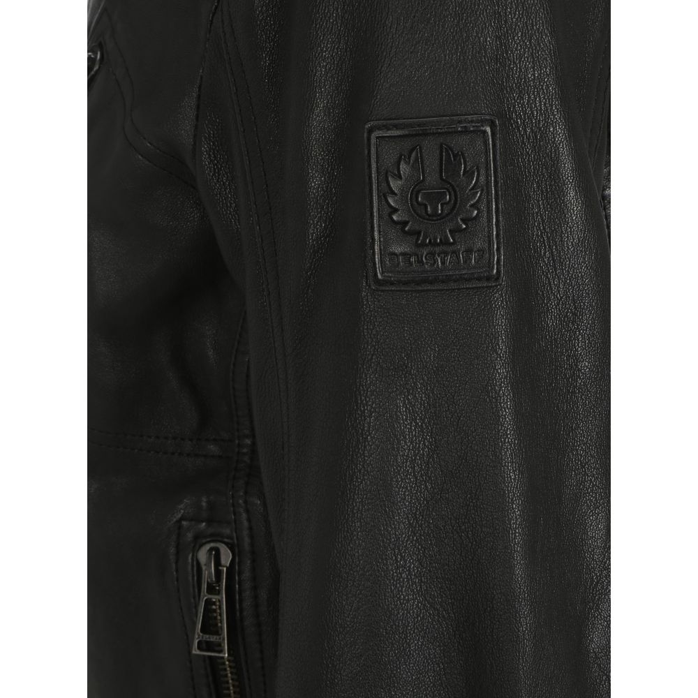 Belstaff Schwarze Lammlederjacke Ovis Aries