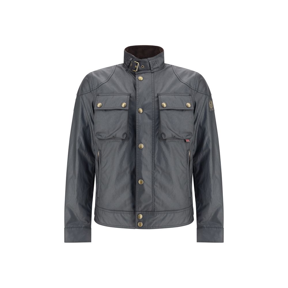 Belstaff Schwarze Baumwolljacke in voller Länge