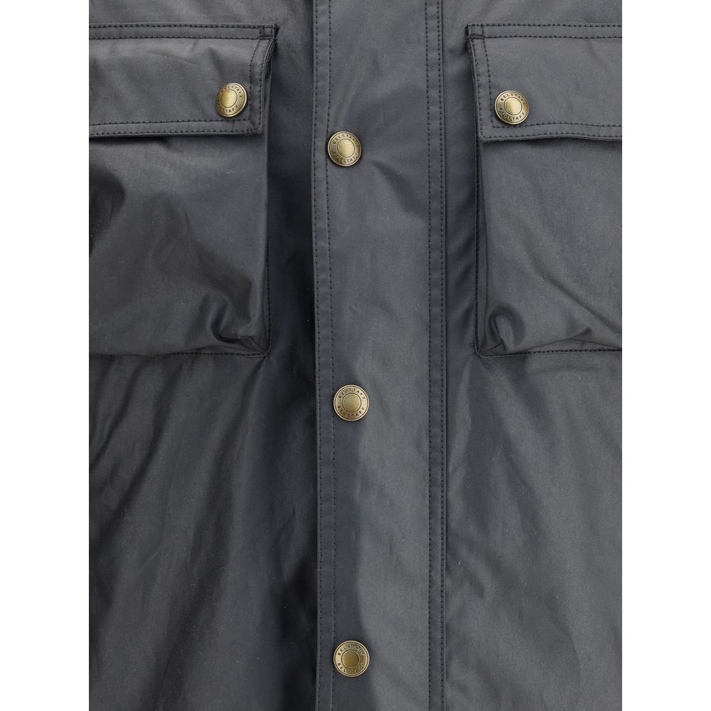 Belstaff Schwarze Baumwolljacke in voller Länge