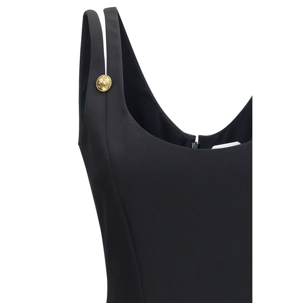Versace Schwarzes Oves Aries Wollkleid