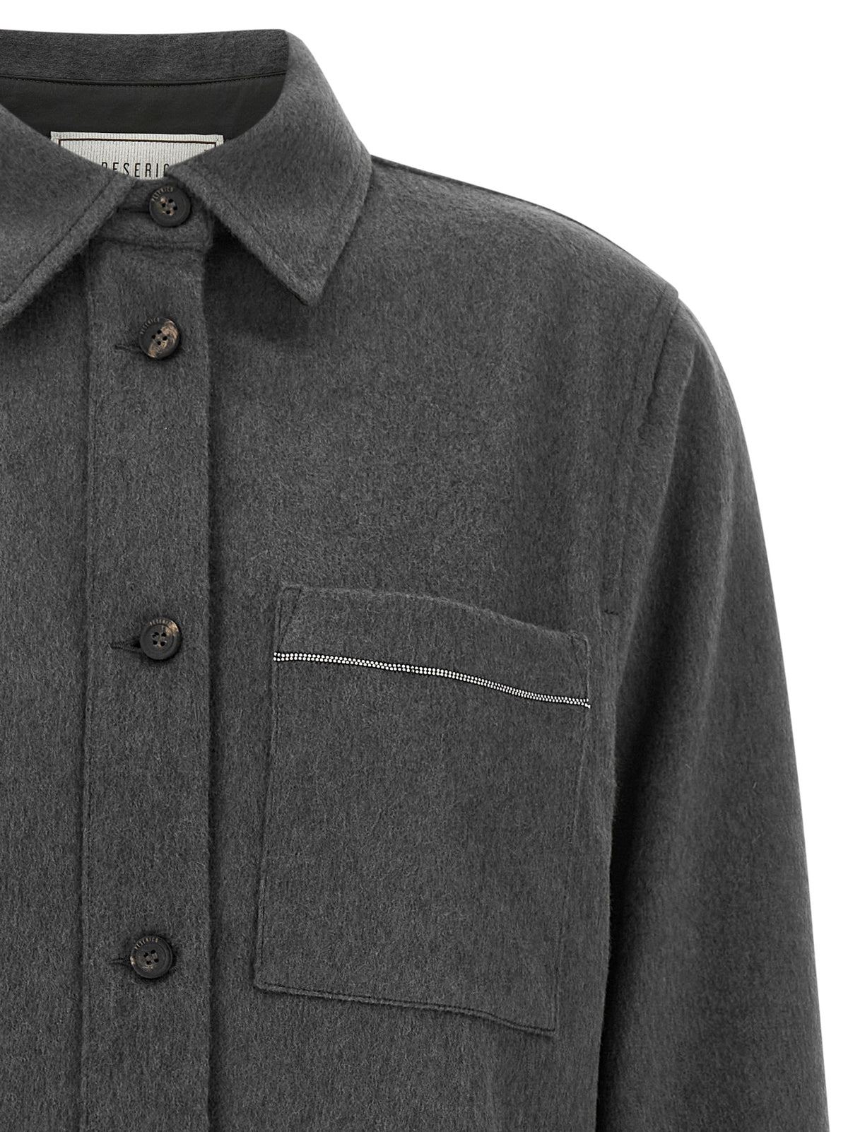Peserico Graue Bluse aus reiner Schurwolle