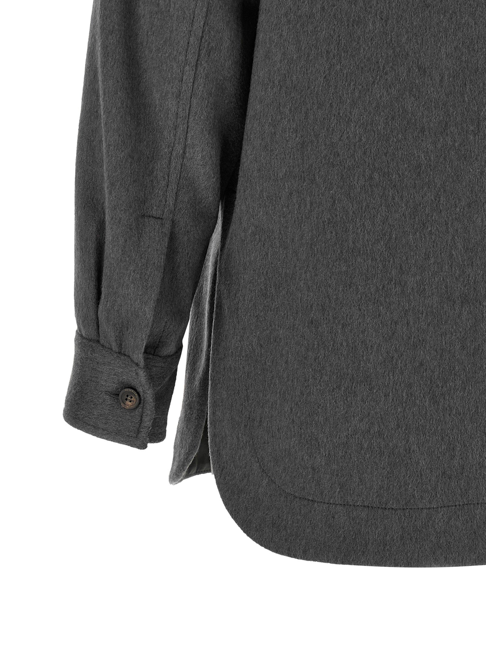 Peserico Graue Bluse aus reiner Schurwolle
