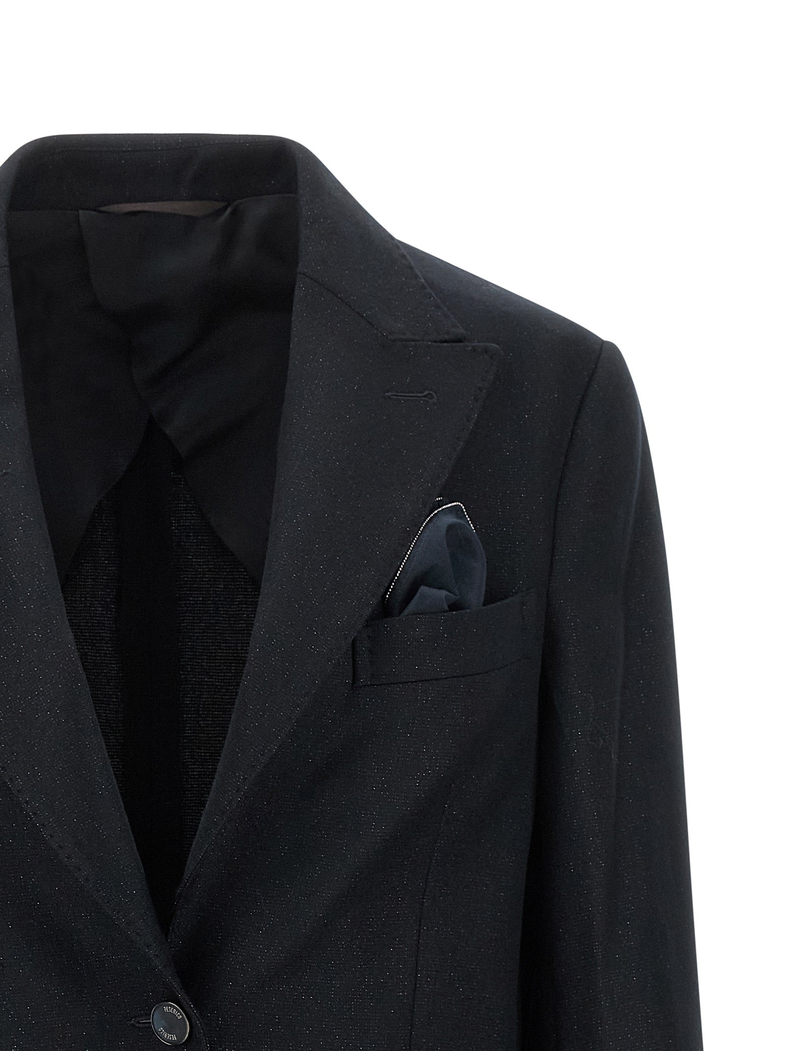 Peserico Schwarzer Blazer aus reiner Schurwolle