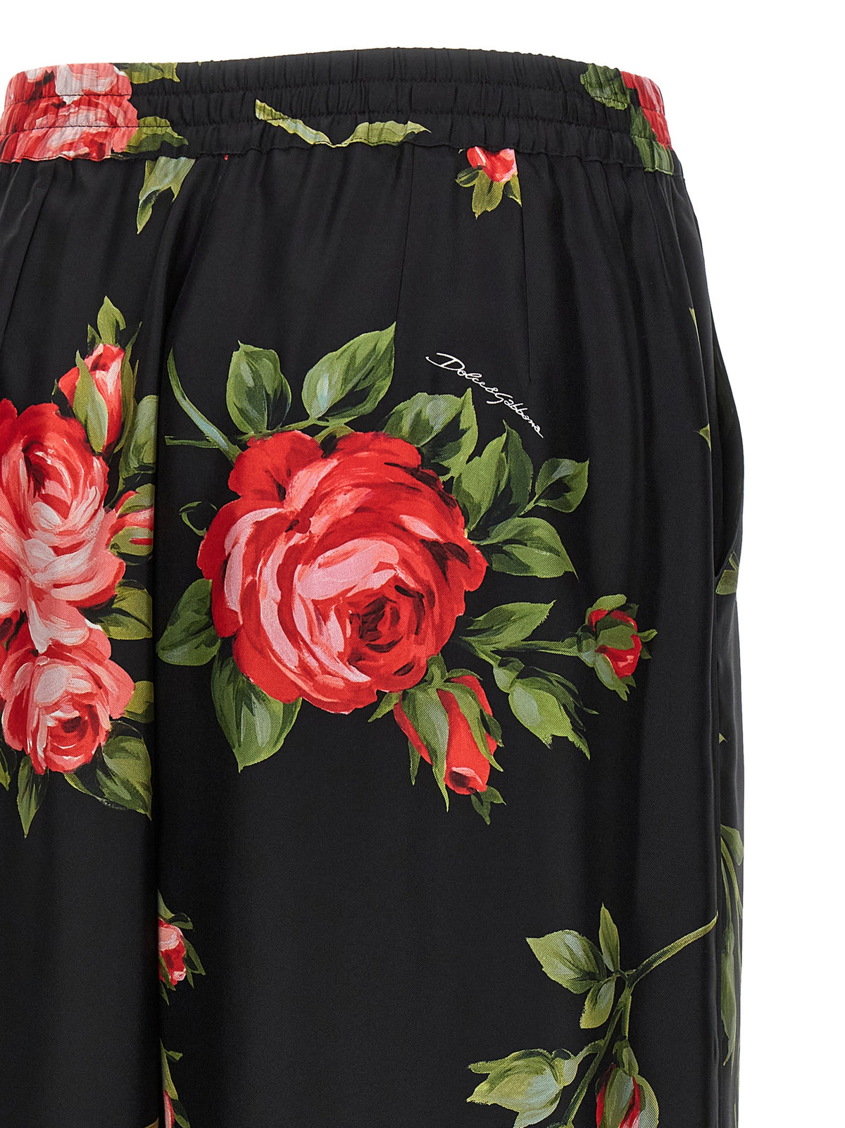Dolce & Gabbana Schwarze Seidenhose