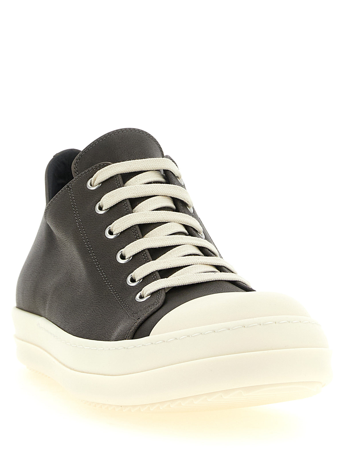 Rick Owens Schwarze Kalbsleder Low-Top-Sneaker