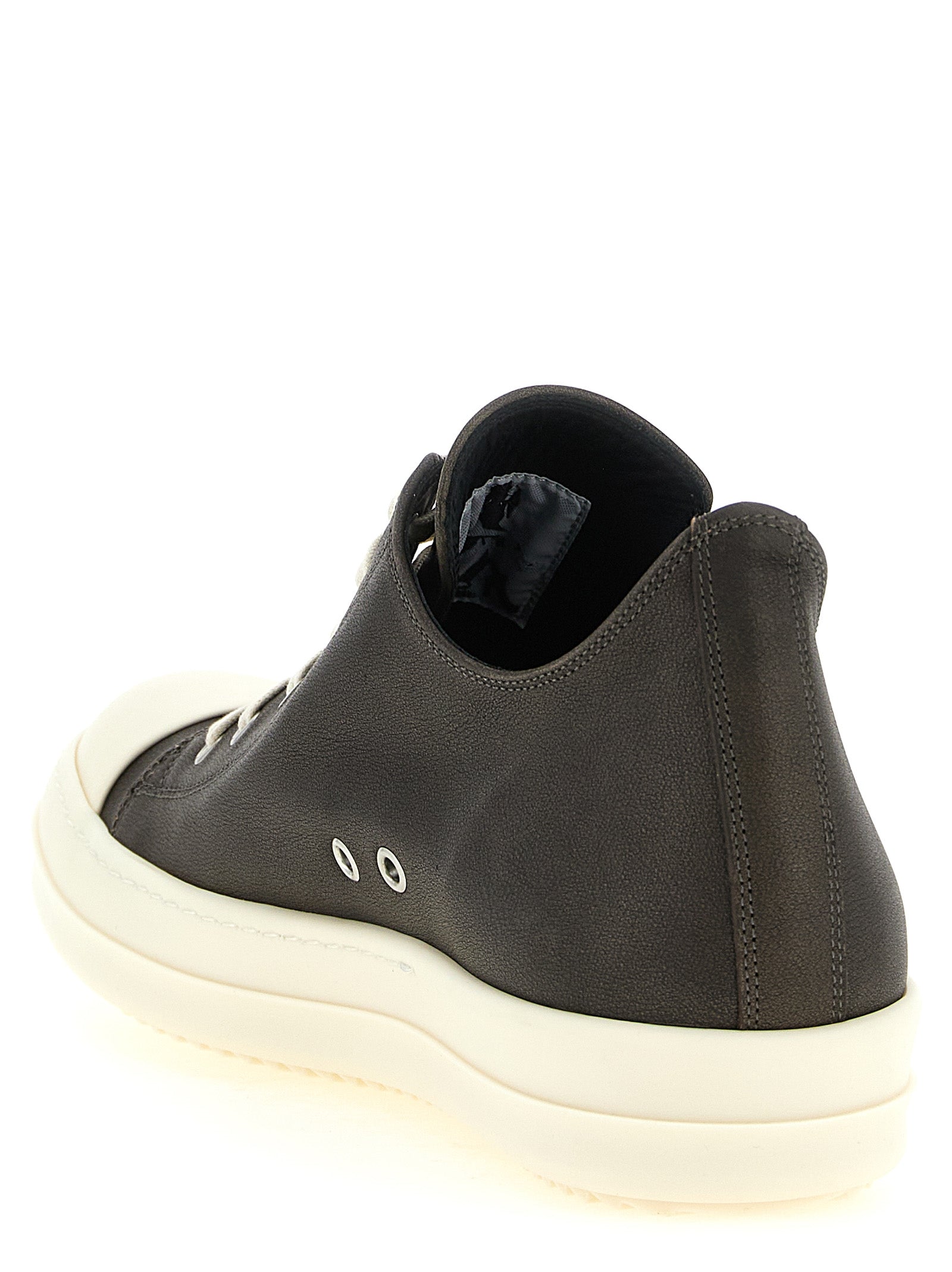 Rick Owens Schwarze Kalbsleder Low-Top-Sneaker