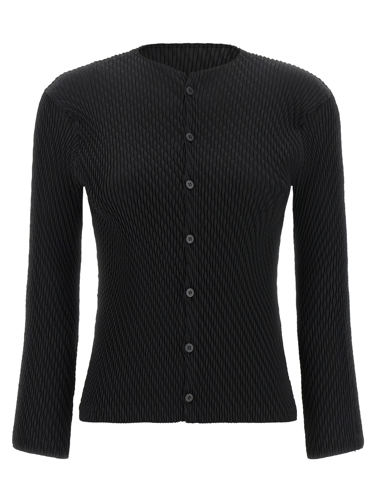 Issey Miyake Schwarzer Cardigan aus Polyester