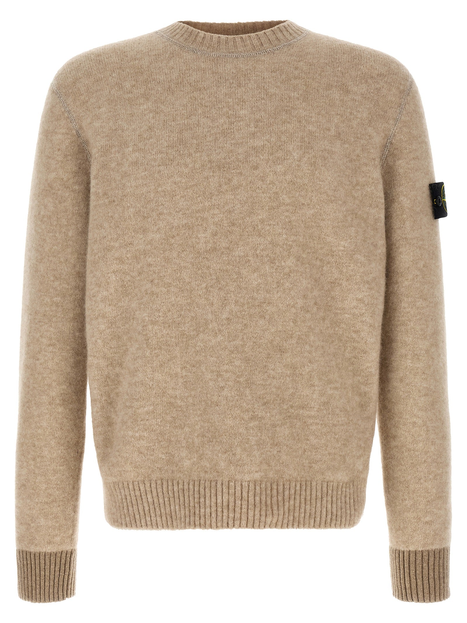 Stone Island Beige Wollstrickjacke
