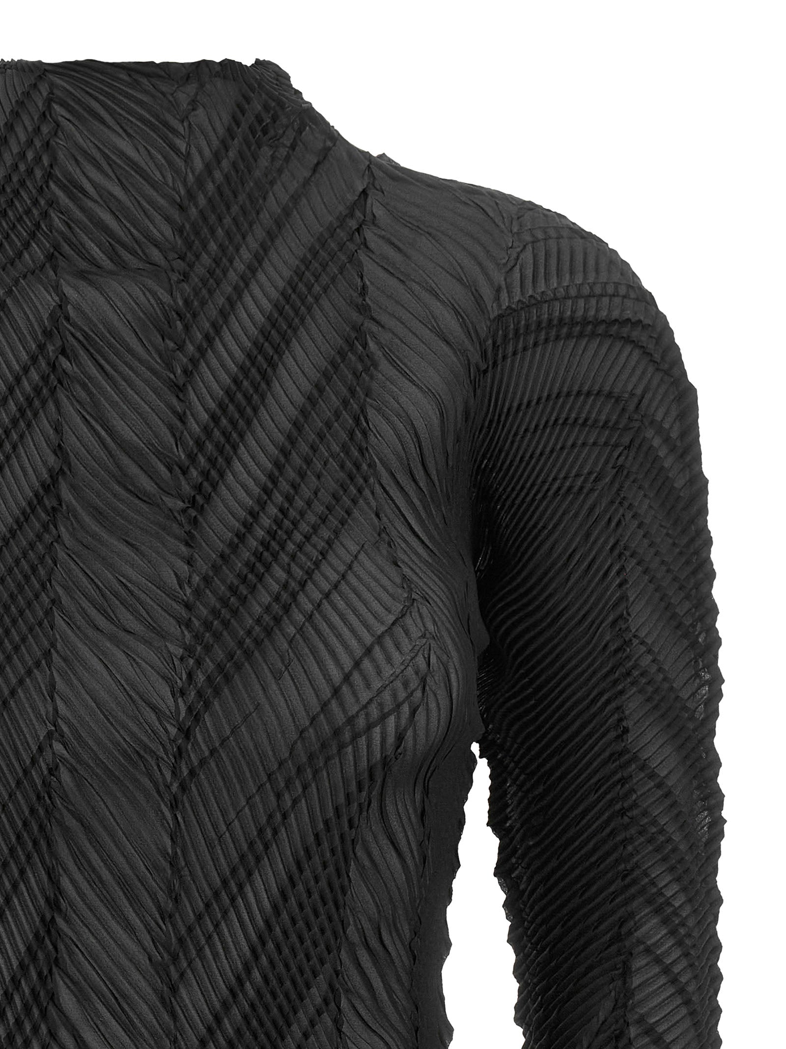 Issey Miyake Schwarzer Cardigan aus Polyester