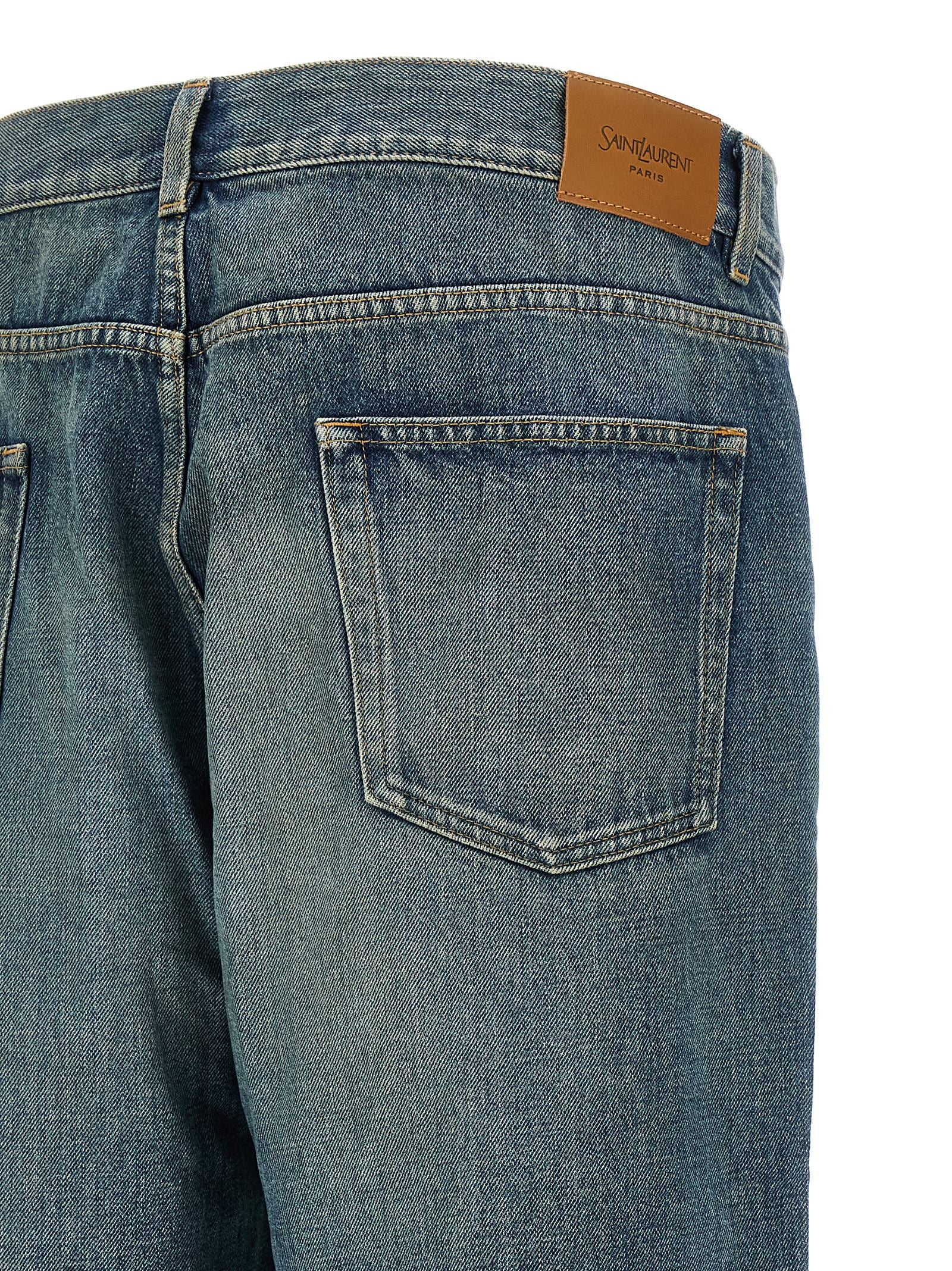 Saint Laurent Blaue Jeans aus Baumwolle, Tapered Fit