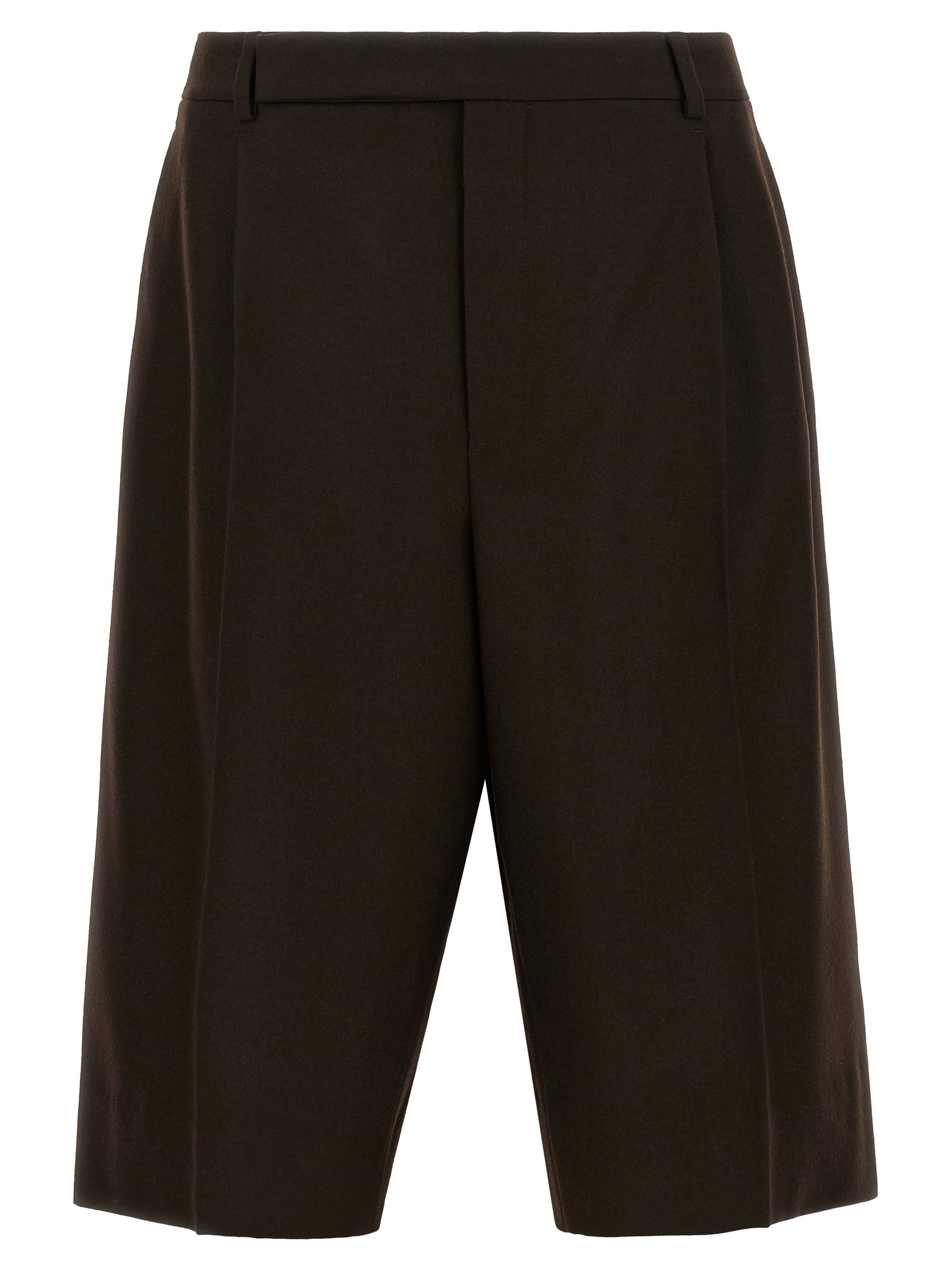 Saint Laurent Braune Woll-Bermudashorts