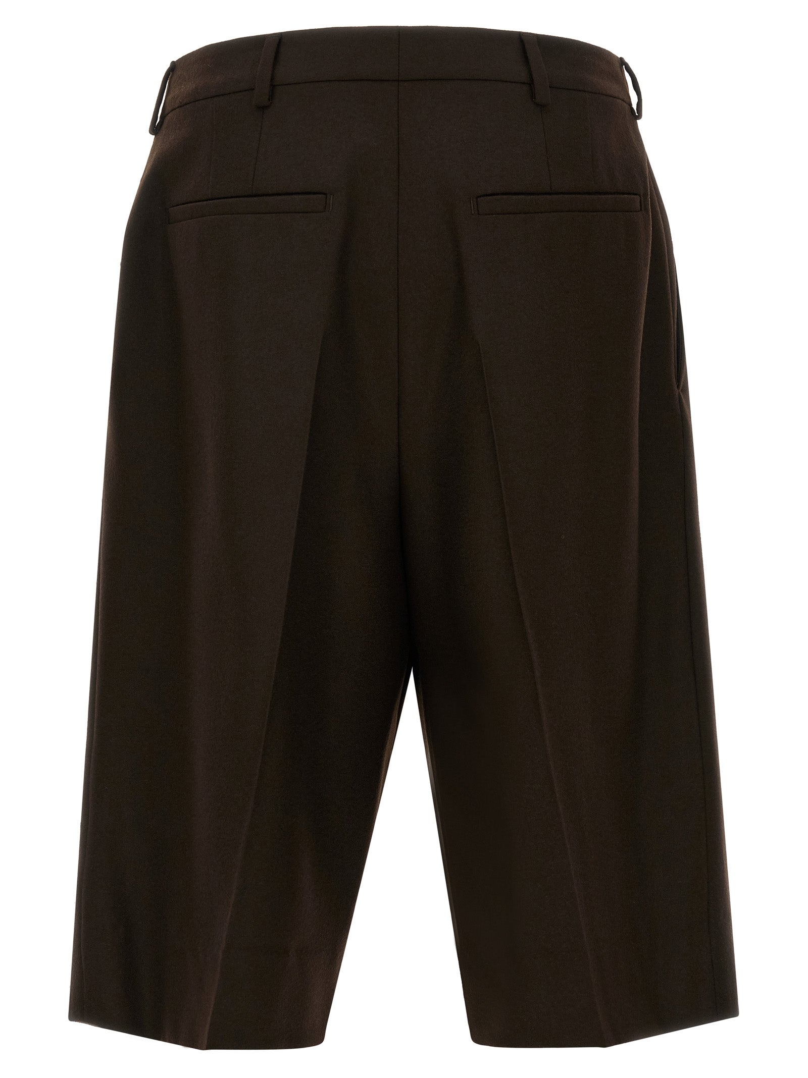 Saint Laurent Braune Woll-Bermudashorts