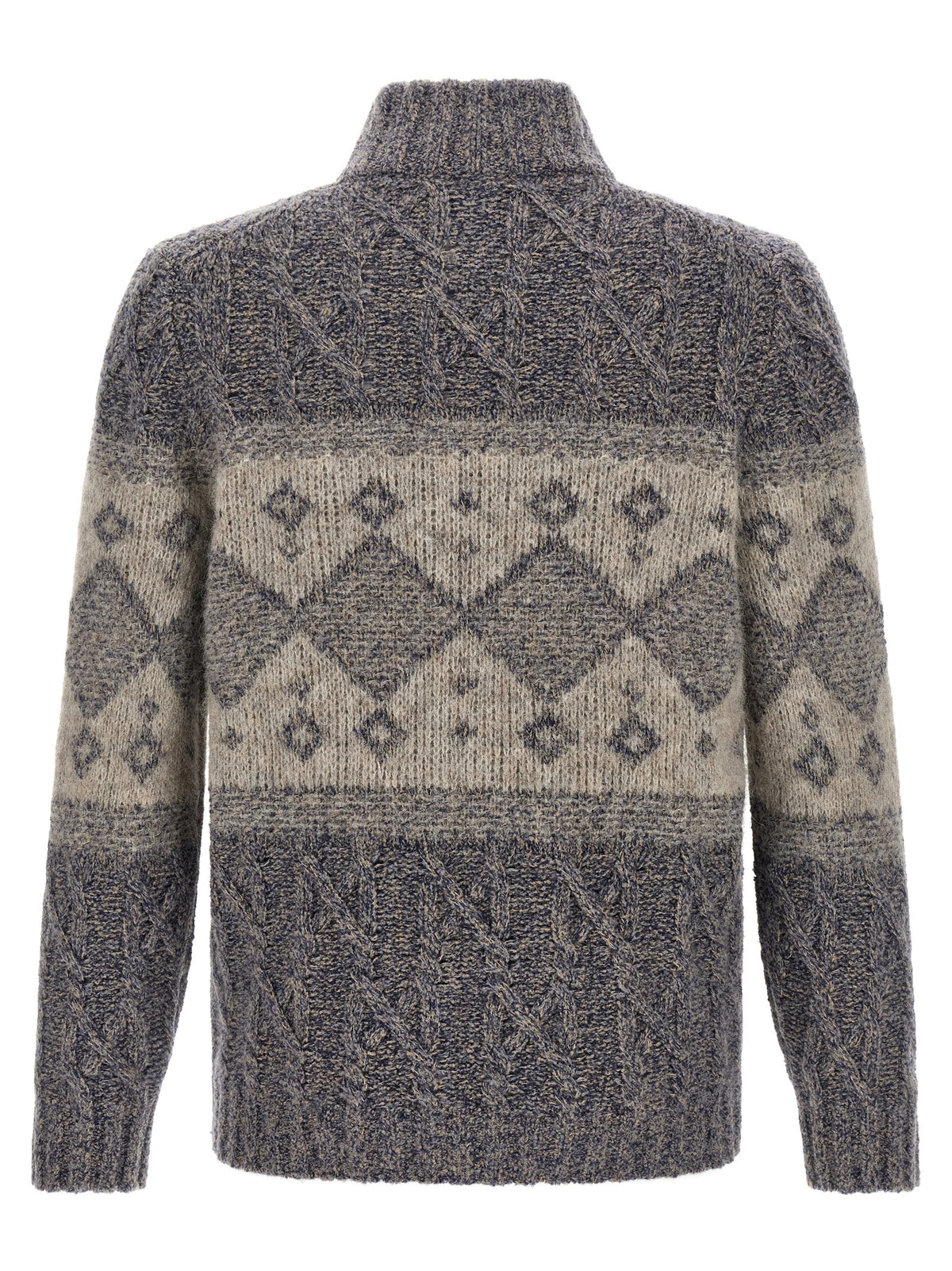 Brunello Cucinelli Grauer Cardigan aus reiner Schurwolle