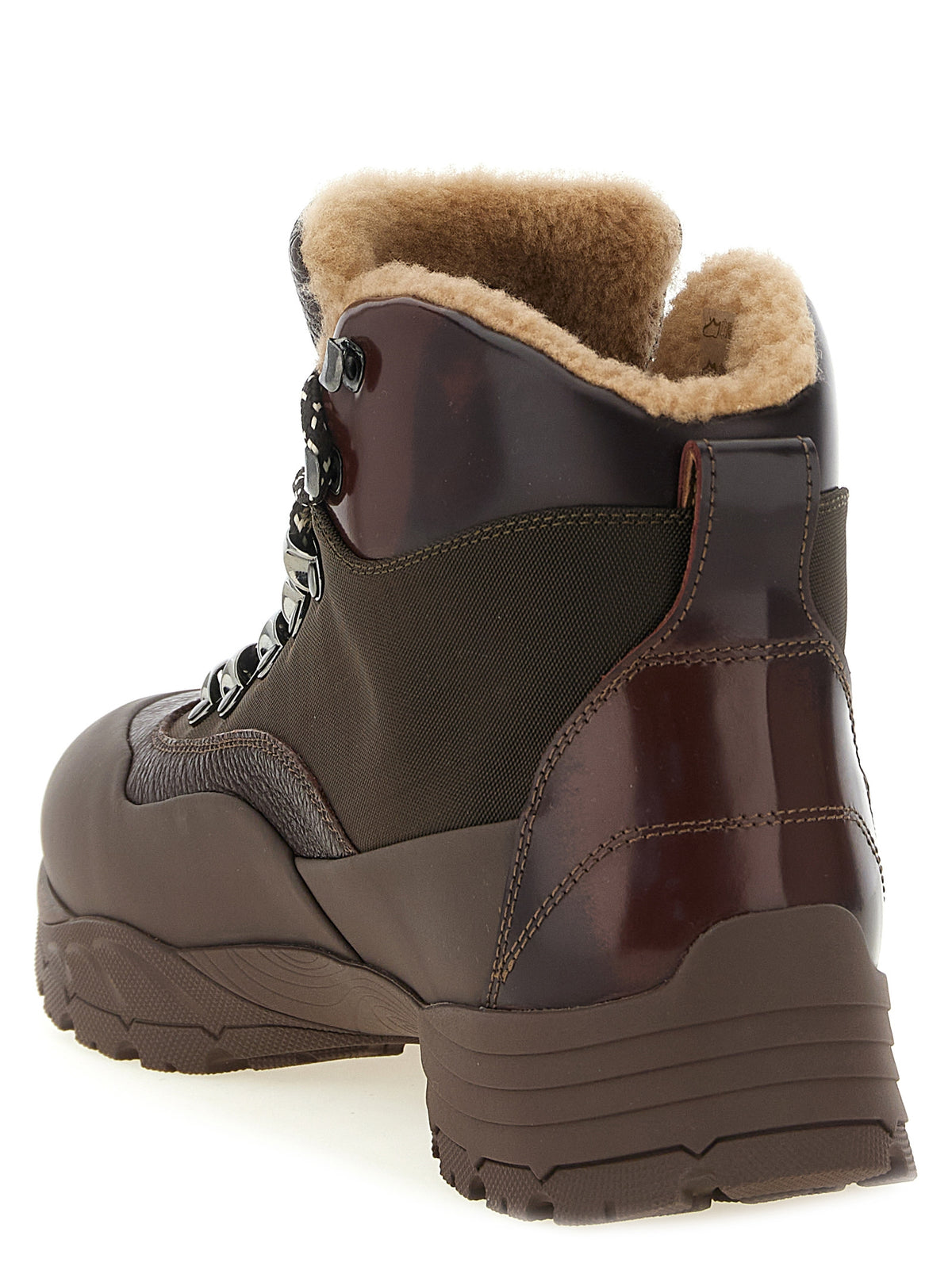 Brunello Cucinelli Braune Ankle Boots aus Polyamid