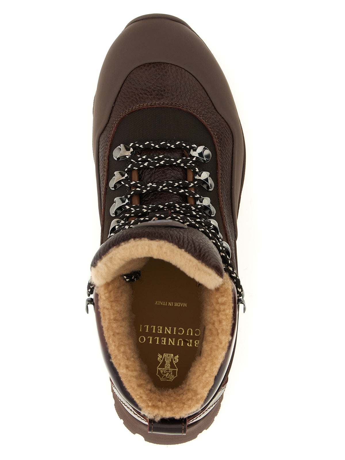 Brunello Cucinelli Braune Ankle Boots aus Polyamid
