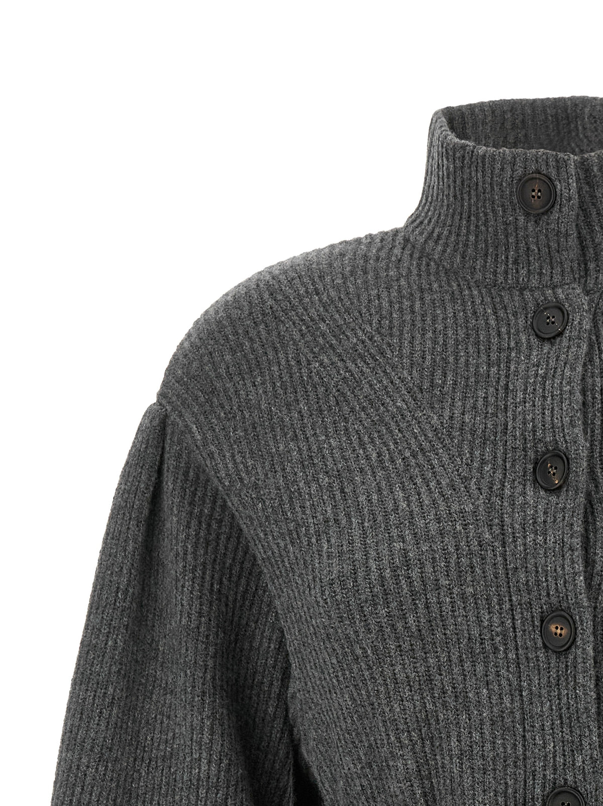 Brunello Cucinelli Grauer Cardigan aus reiner Schurwolle