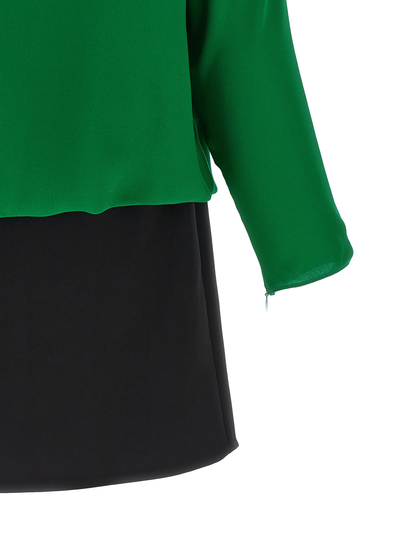 Valentino Garavani Kurzes Zweifarben-Seidenkleid