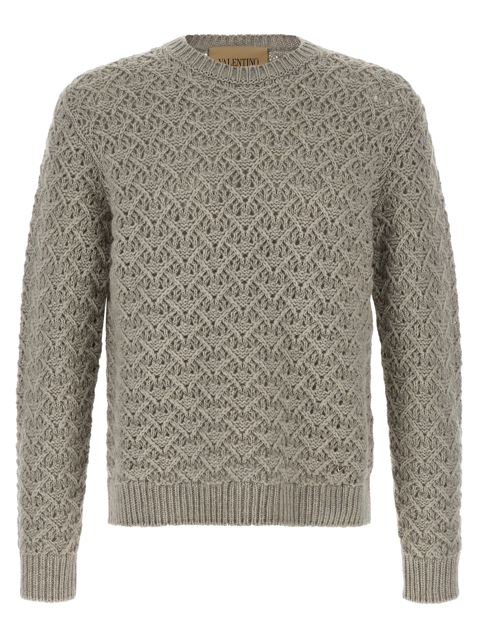 Valentino Garavani Grauer Cardigan aus reiner Schurwolle