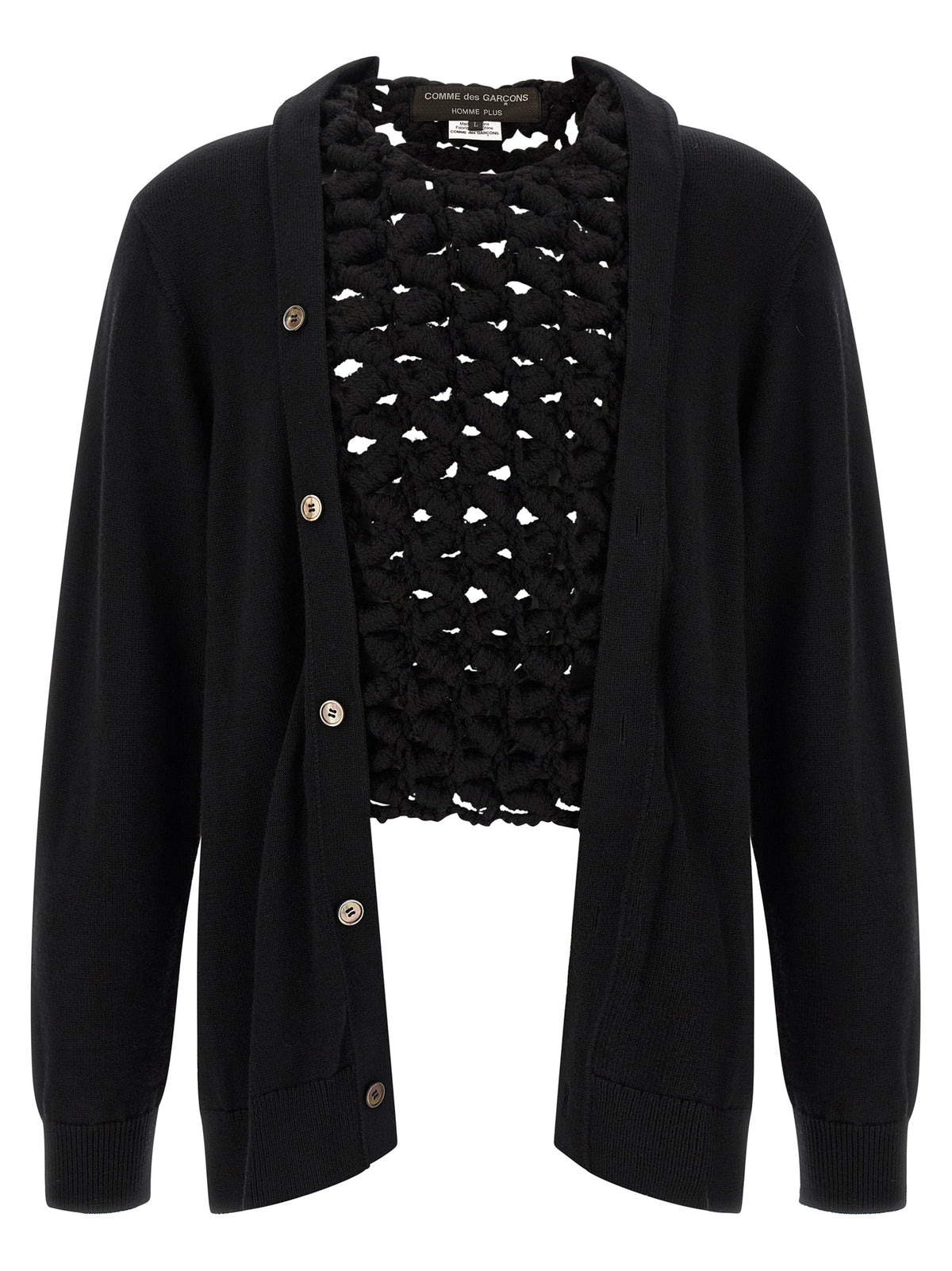 Comme Des Garçons Schwarzer Wollcardigan