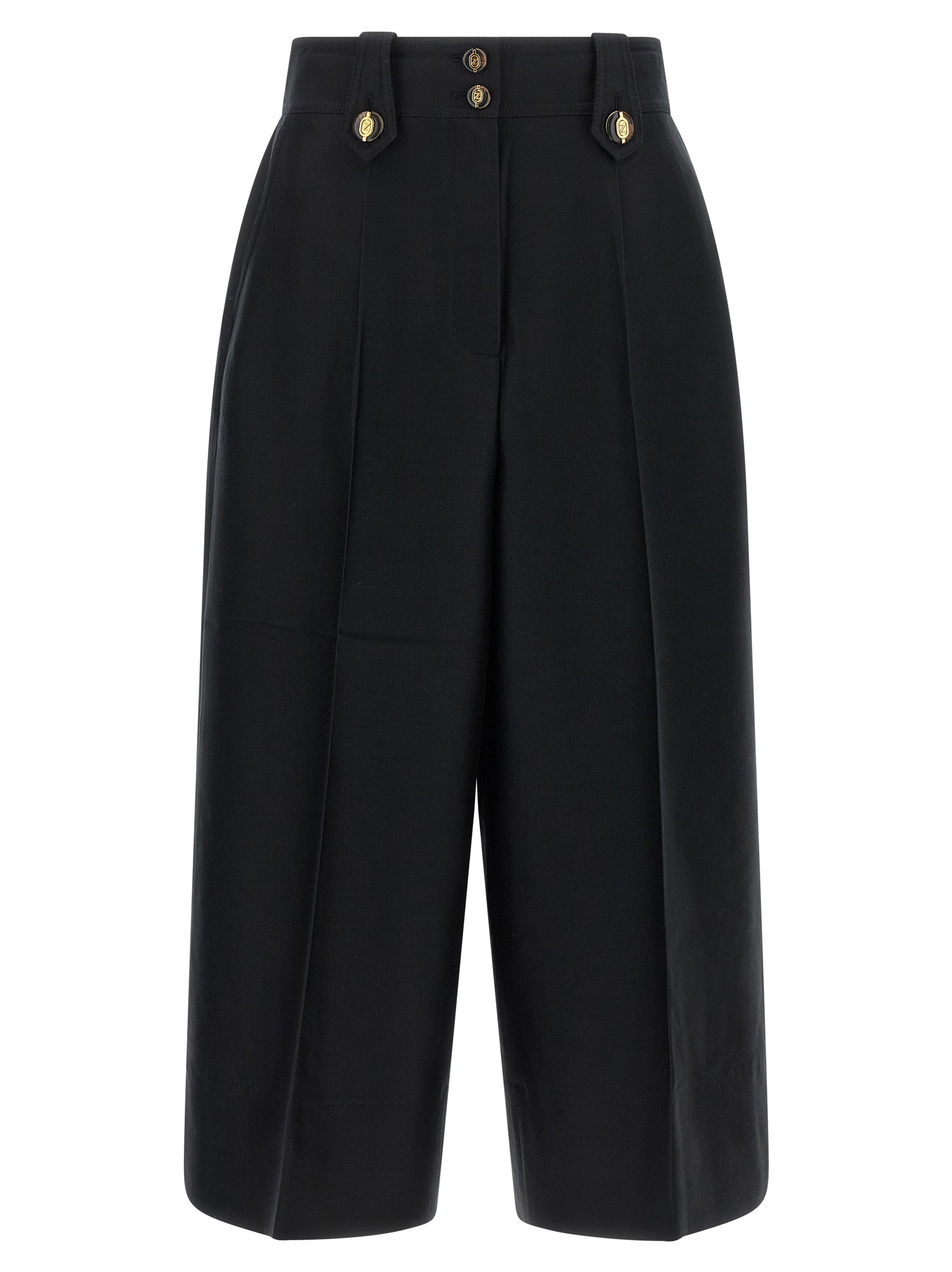 Zimmermann Schwarze Cropped Hose aus Wolle