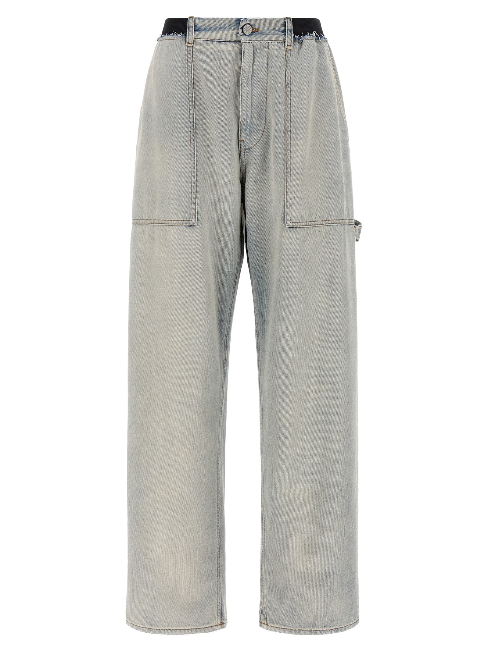 MM6 Maison Margiela Blaue Baumwolljeans im Relaxed Fit