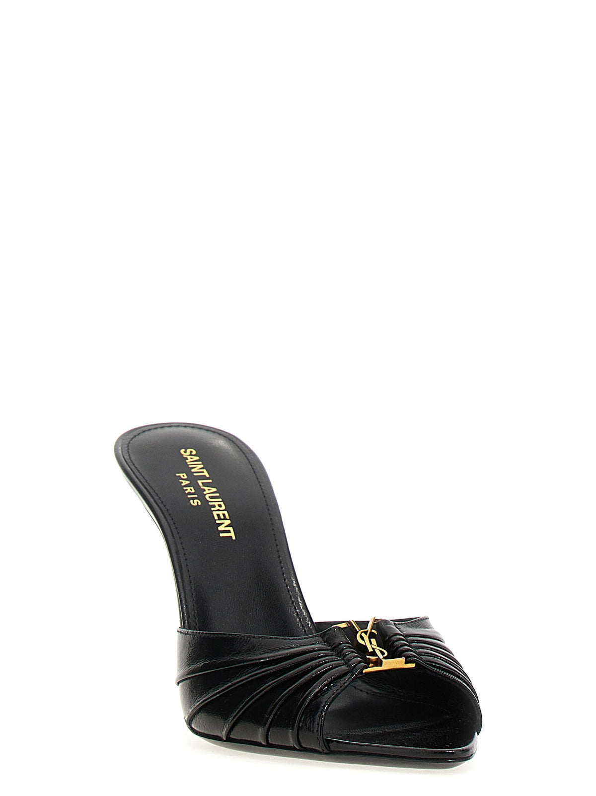 Saint Laurent Schwarze Stilettosandalen aus Lammleder