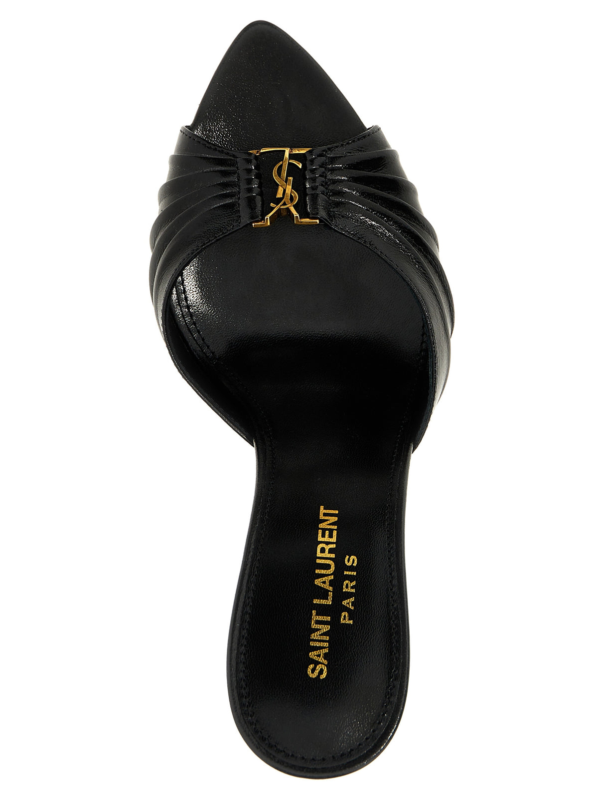 Saint Laurent Schwarze Stilettosandalen aus Lammleder