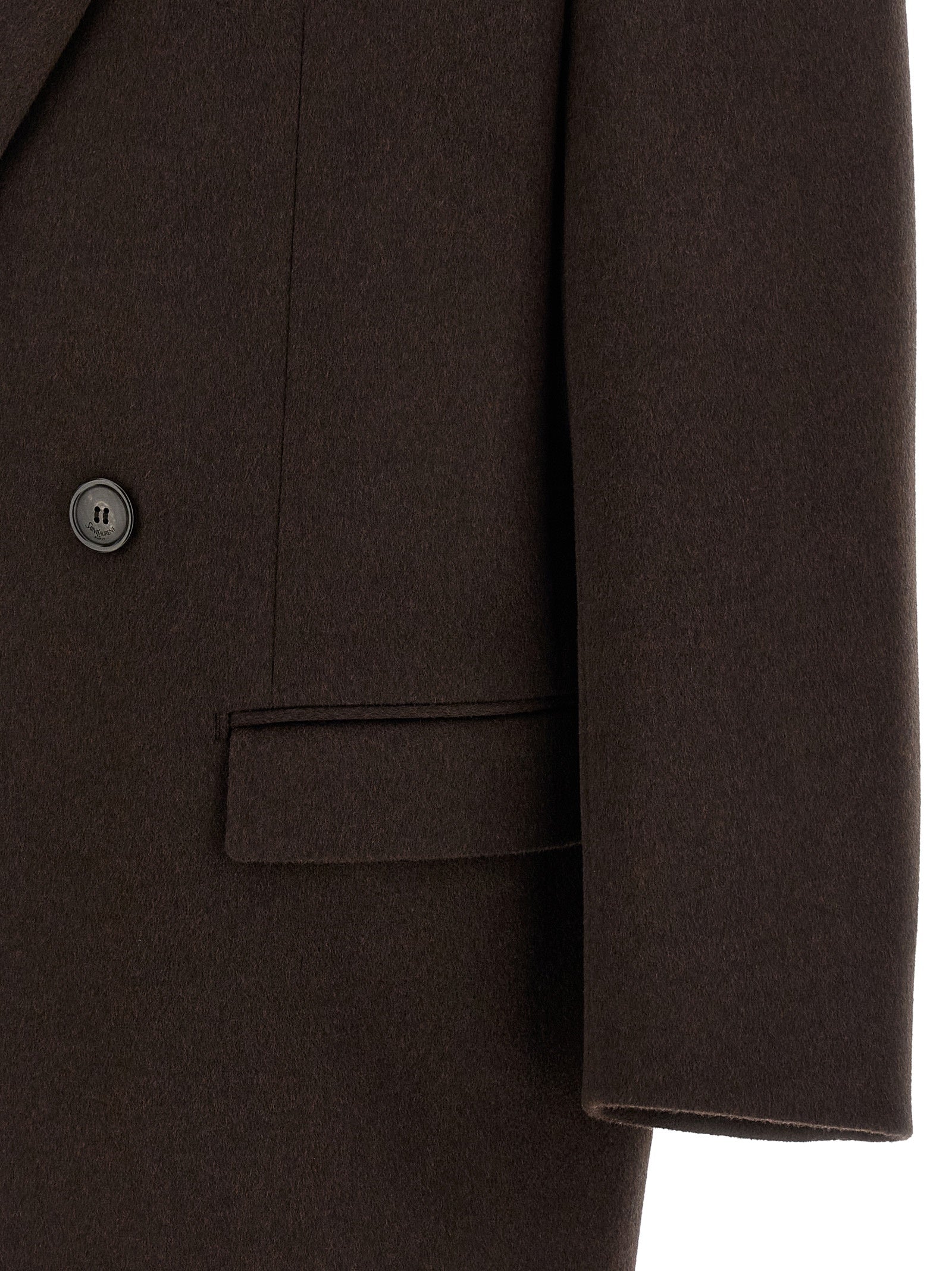Saint Laurent Brauner Wollmantel