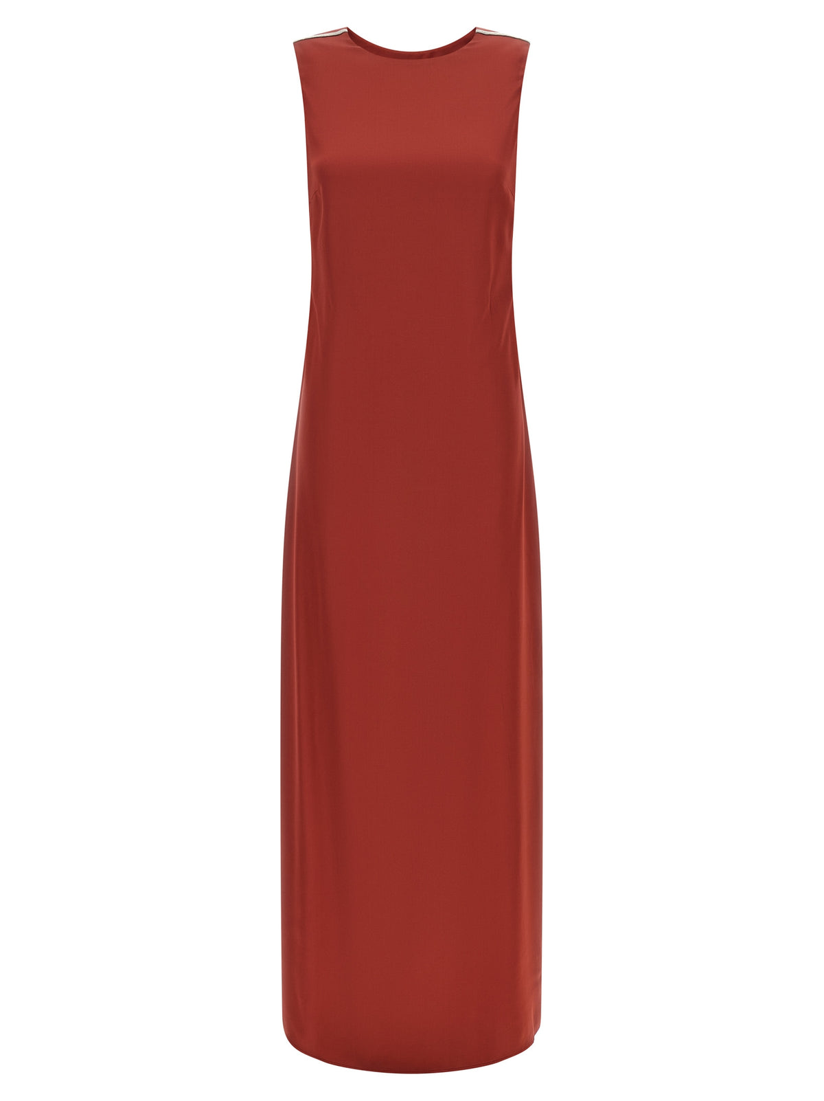 Peserico Rotes Viskose-Maxikleid