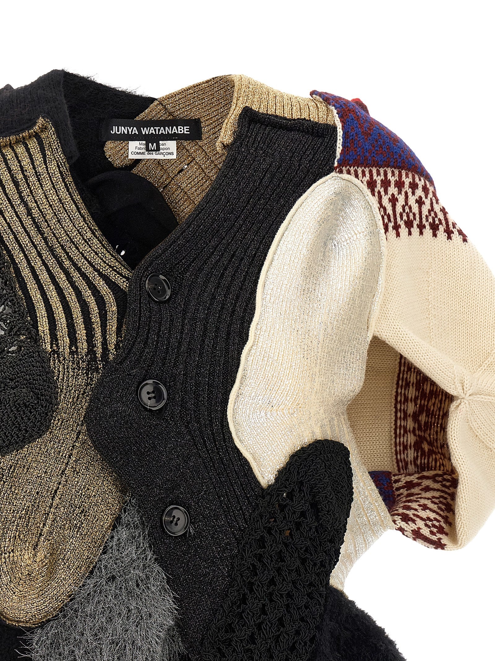 Junya Watanabe Mehrfarbige Wollstrickjacke
