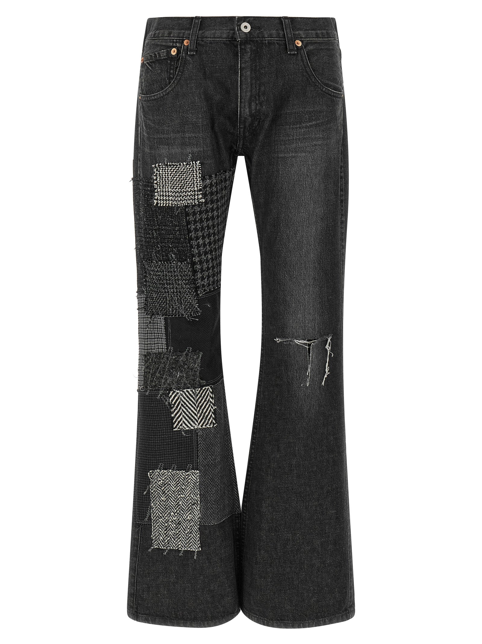 Junya Watanabe Schwarze Baumwoll-Schlagjeans