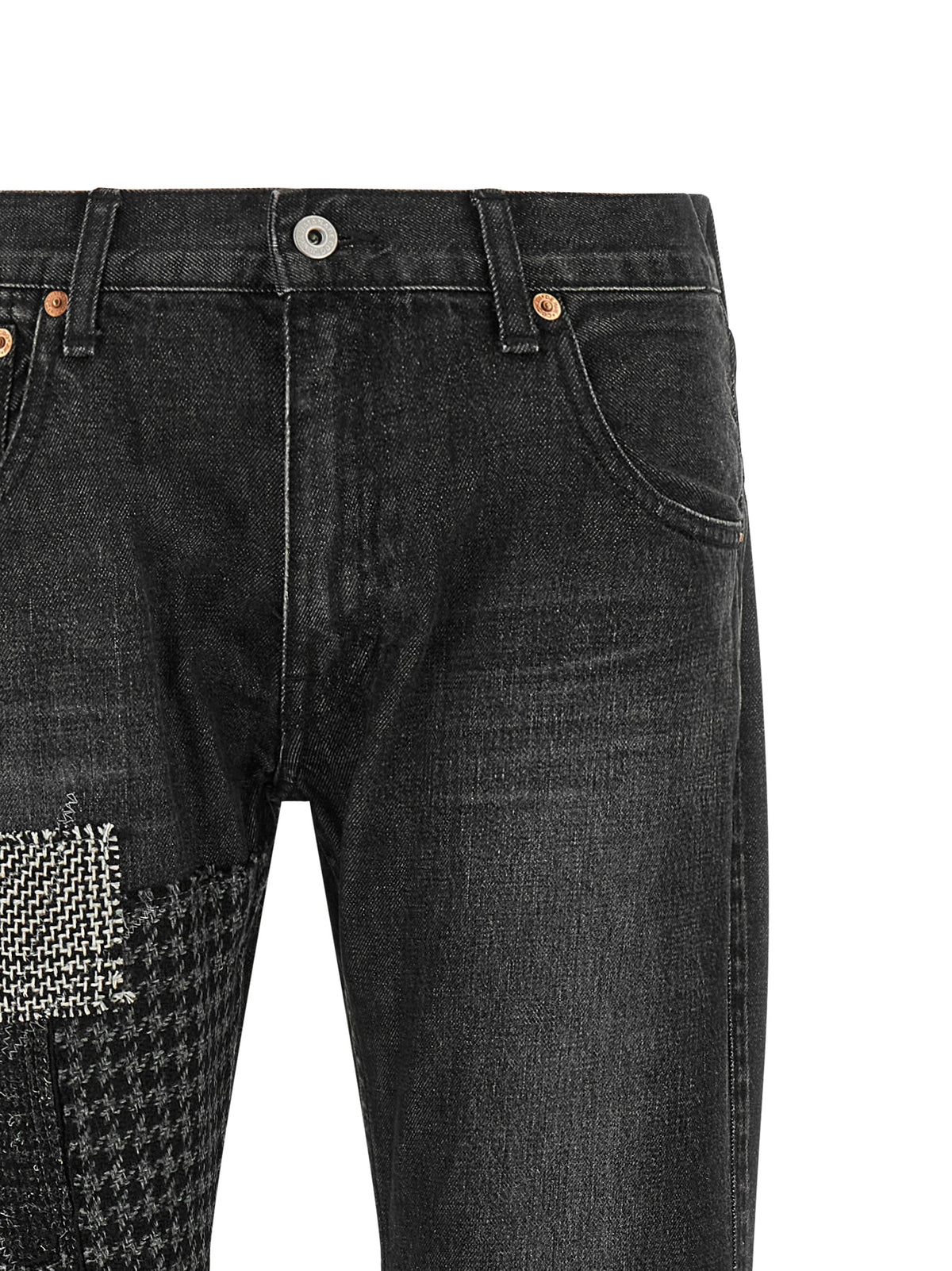 Junya Watanabe Schwarze Baumwoll-Schlagjeans