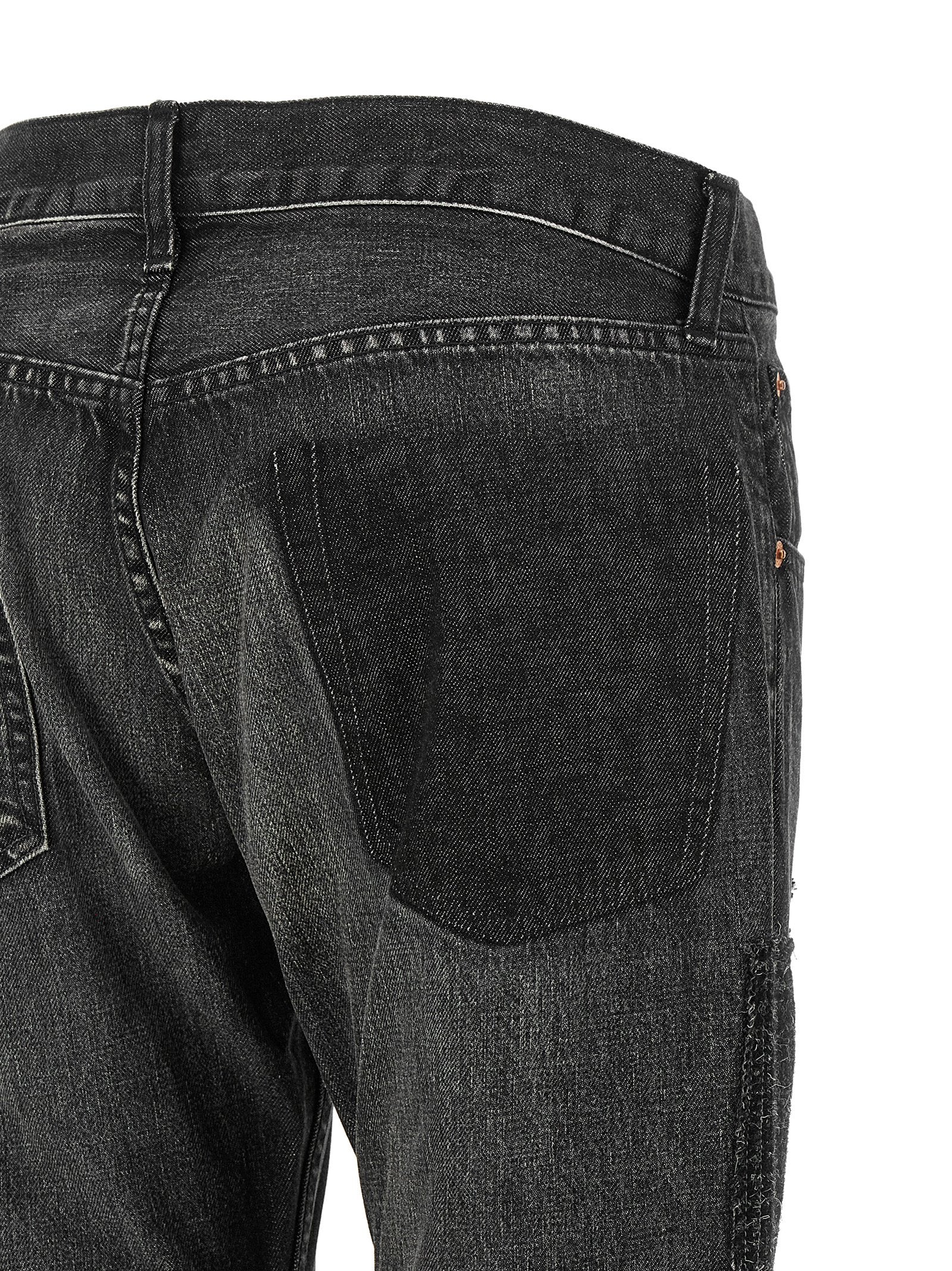 Junya Watanabe Schwarze Baumwoll-Schlagjeans