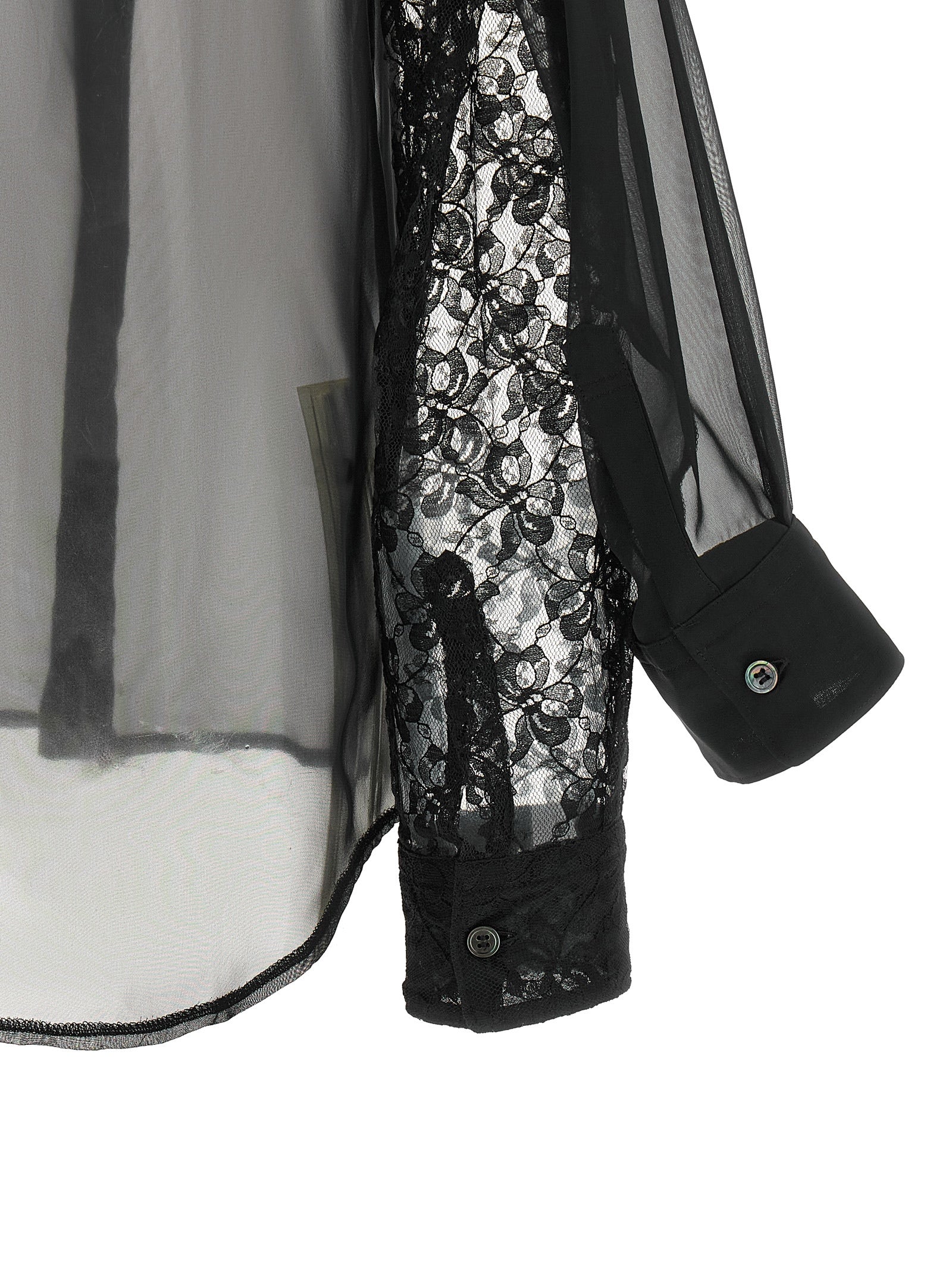 Comme Des Garçons Schwarze Bluse aus Polyester