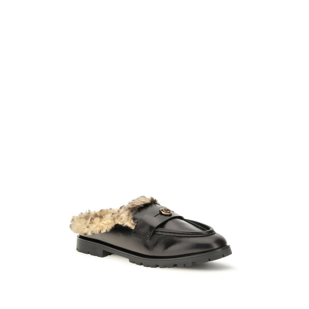 PINKO Schwarze Bos Taurus Kalbsleder-Mules