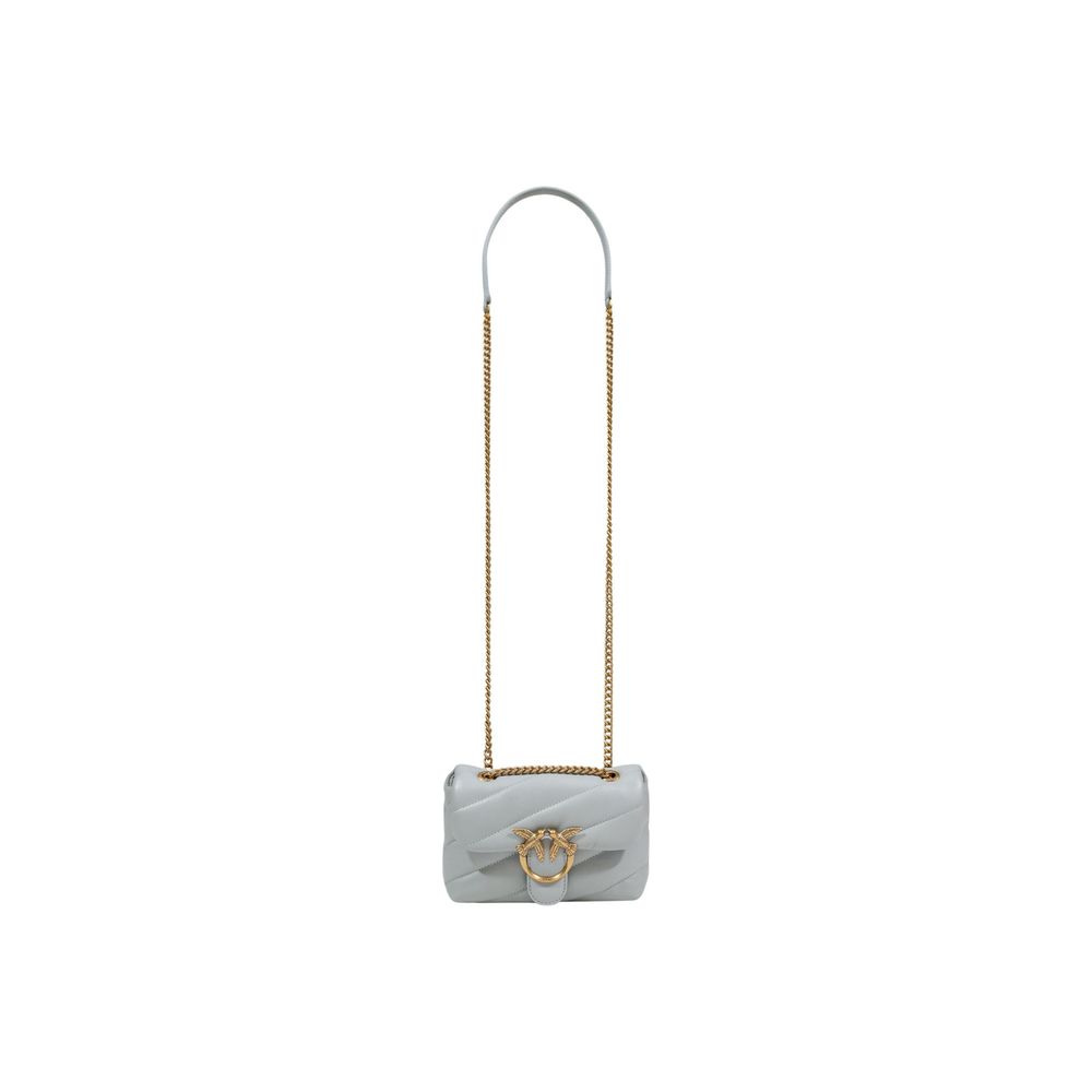 PINKO Graue Lederhandtasche