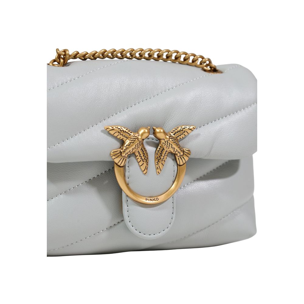 PINKO Graue Lederhandtasche