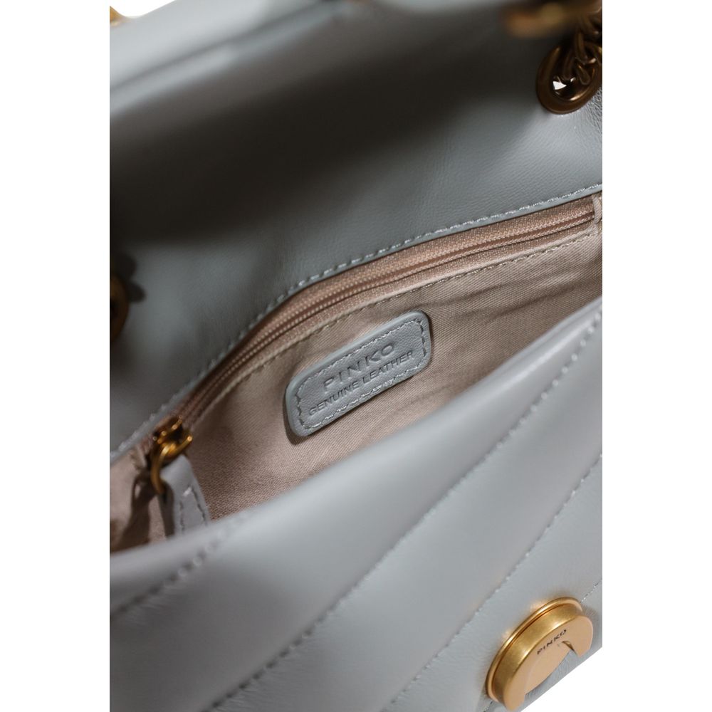 PINKO Graue Lederhandtasche