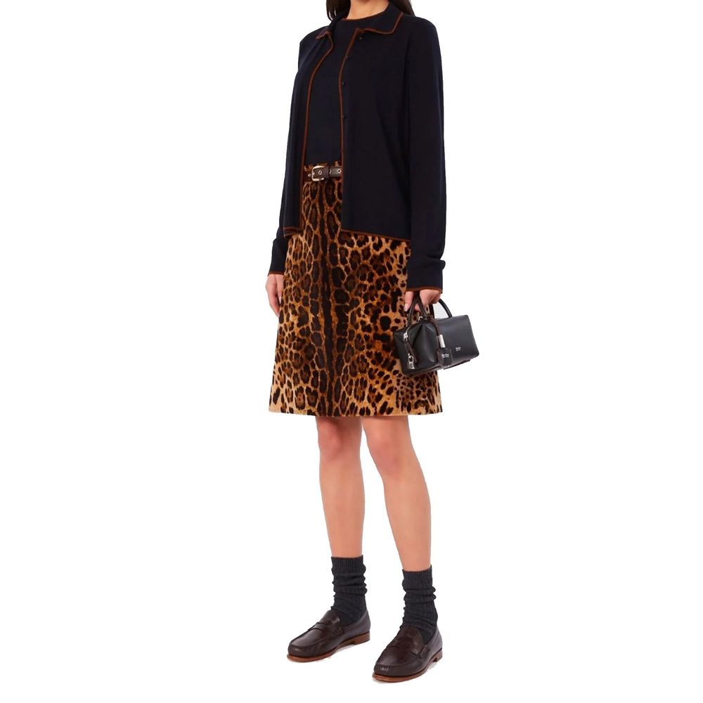Max Mara Brauner Baumwoll-Midirock