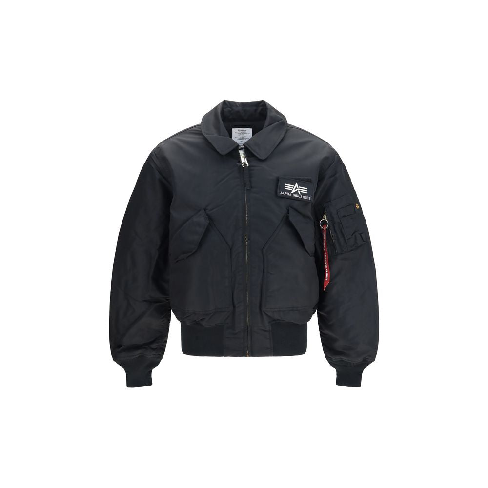 ALPHA INDUSTRIES Schwarzer Bomber aus Polyester