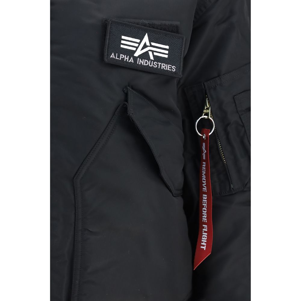 ALPHA INDUSTRIES Schwarzer Bomber aus Polyester